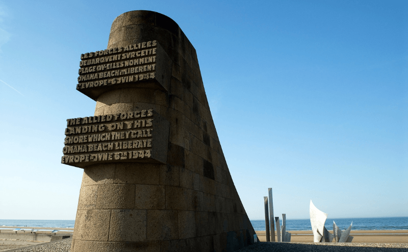 Omaha beach monument in Normandy