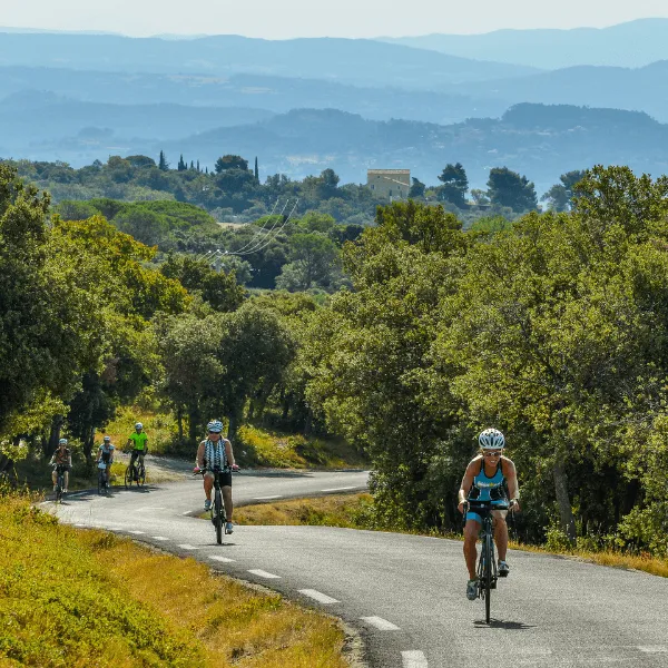 Two riders on a sunny coutryside road