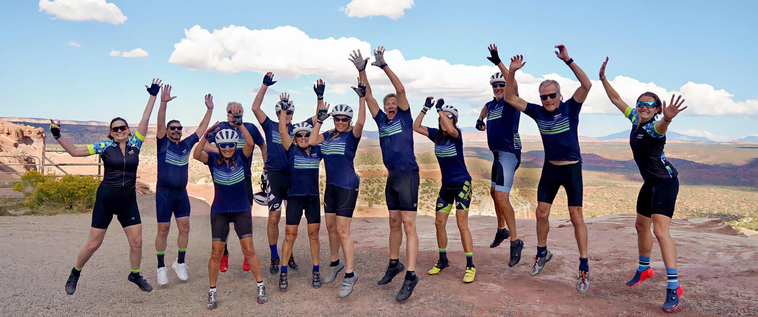 Group of people jumping in Utah