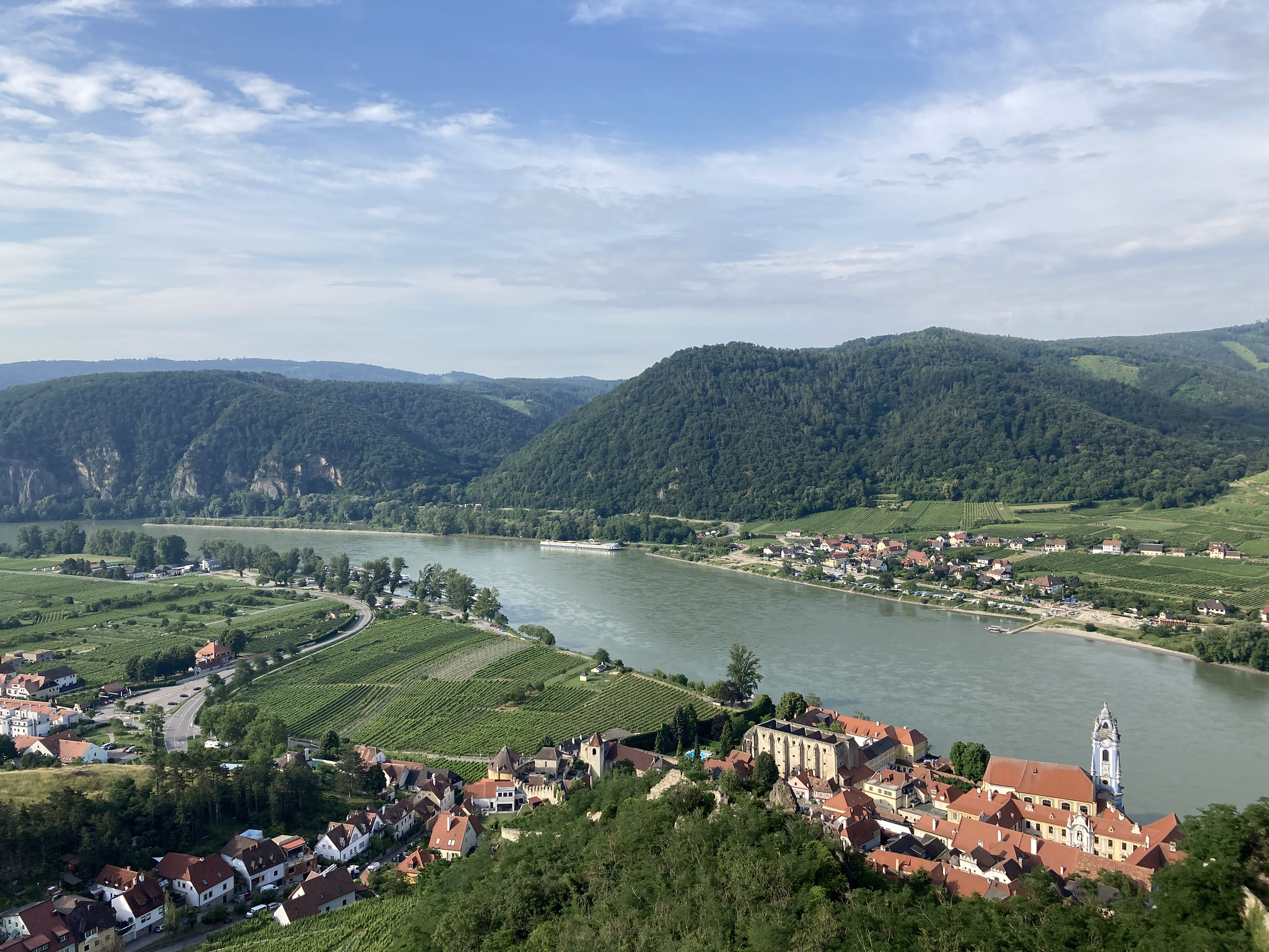 Landscape with Danube river and Durnstein