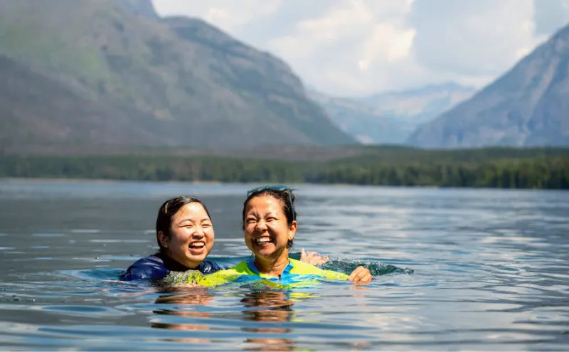 Lake McDonald swim in Glacier National Park