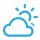 light blue cloud and sun icon