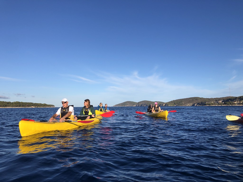 Kayaking around Paklinski islands