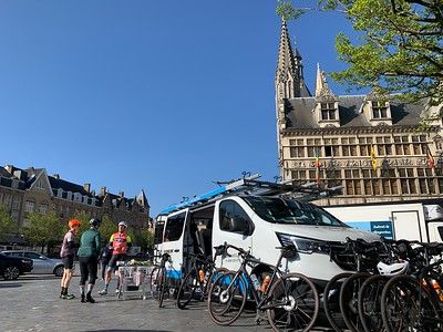 TT van in Belgium with guests