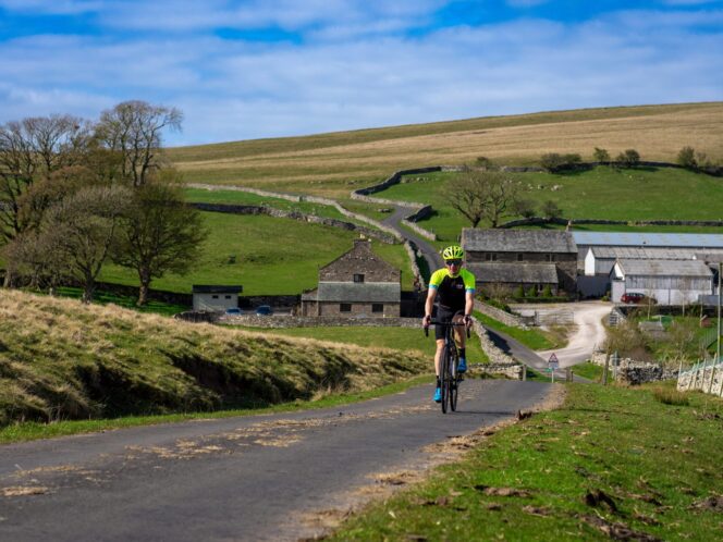 A cyclist in Yorkshire, England