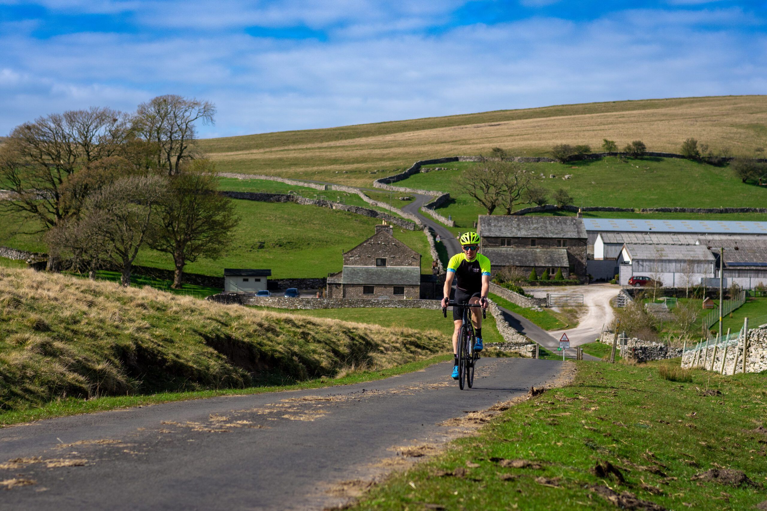 A cyclist in Yorkshire, England