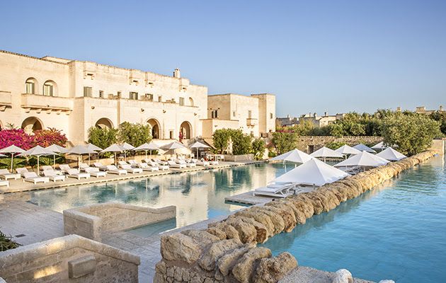 Outdoor swimming pools at Borgo Egnazia