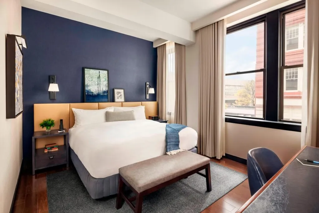 Hotel room at the Press Hotel