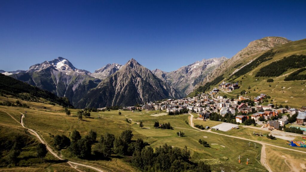 The town of Les Deux Alpes