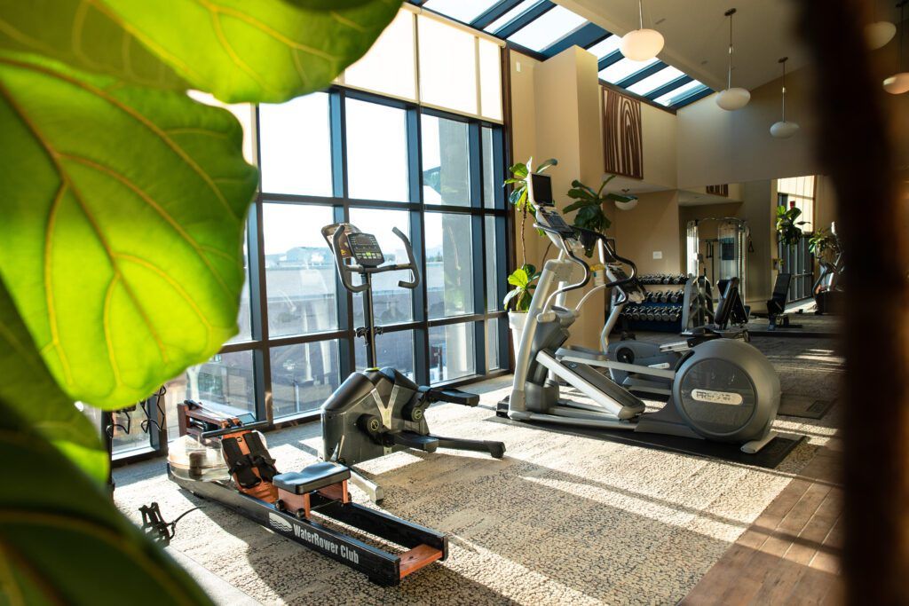 Fitness equipment shown in the fitness room of The Oxford Hotel Bend