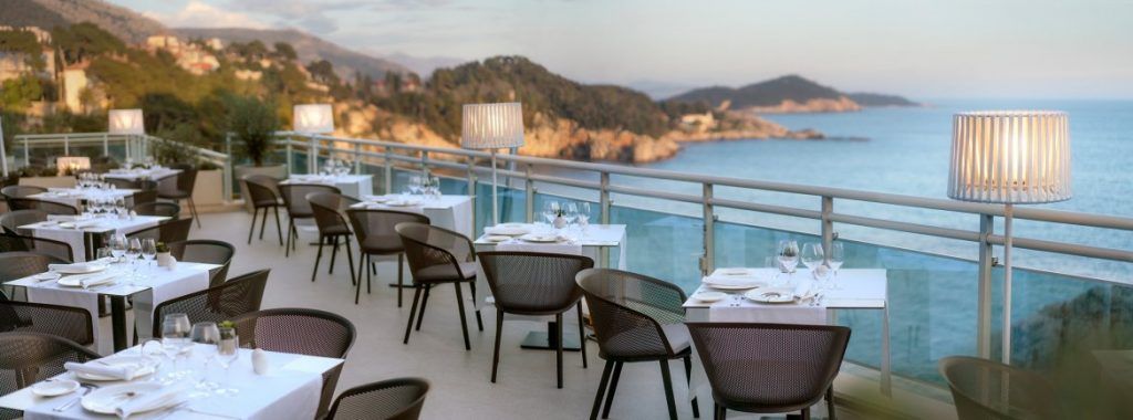 Restaurant terrace with sea view