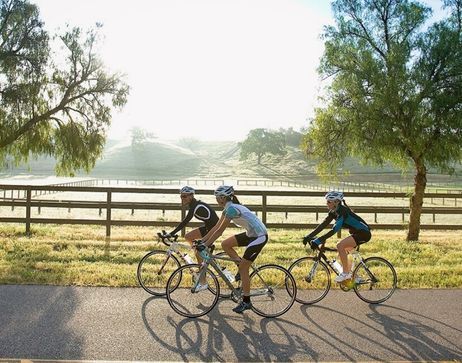 A group of three cyclists in California