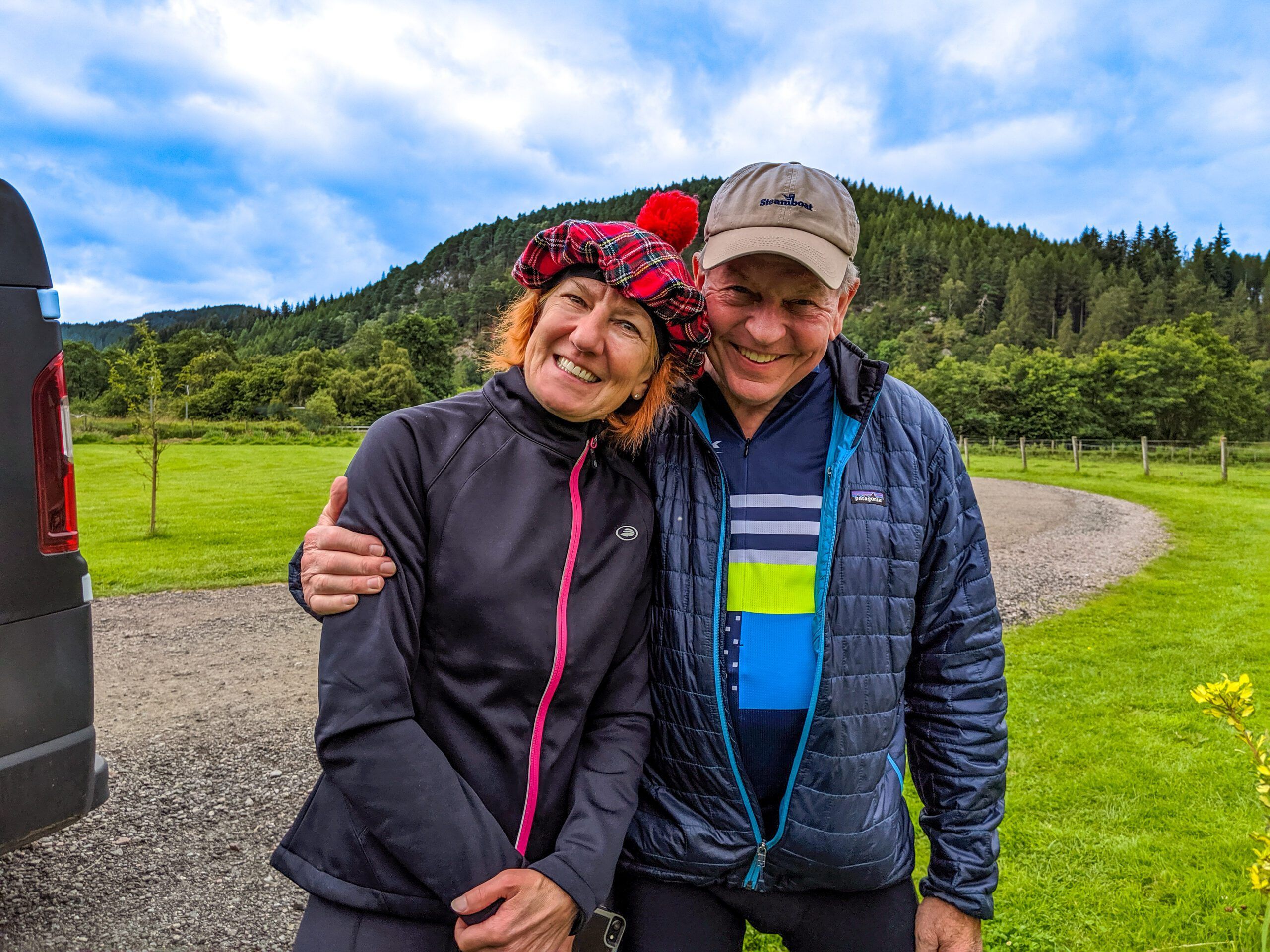 two people smiling