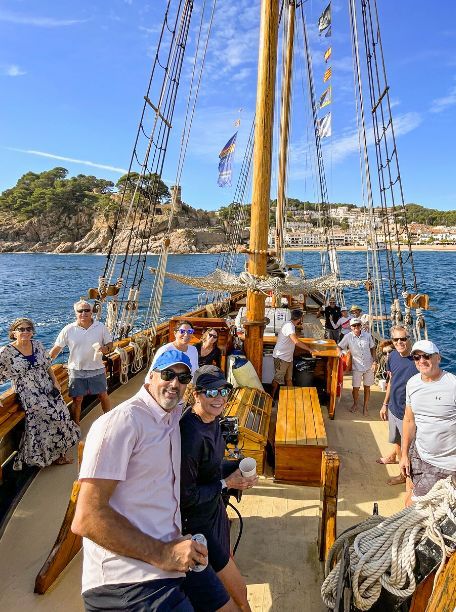 A group boat ride in Costa Brava, Spain.