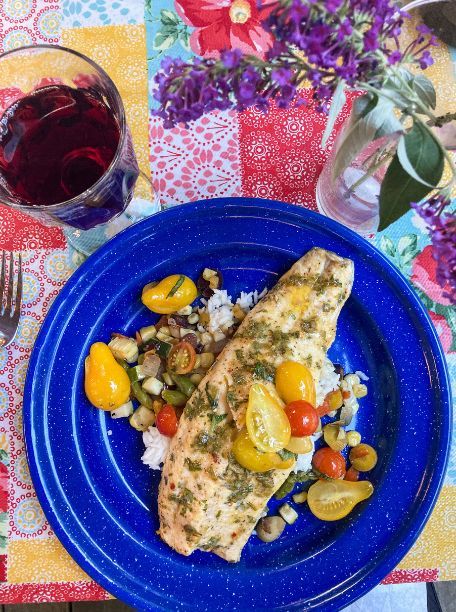 A seafood meal in Asheville, North Carolina