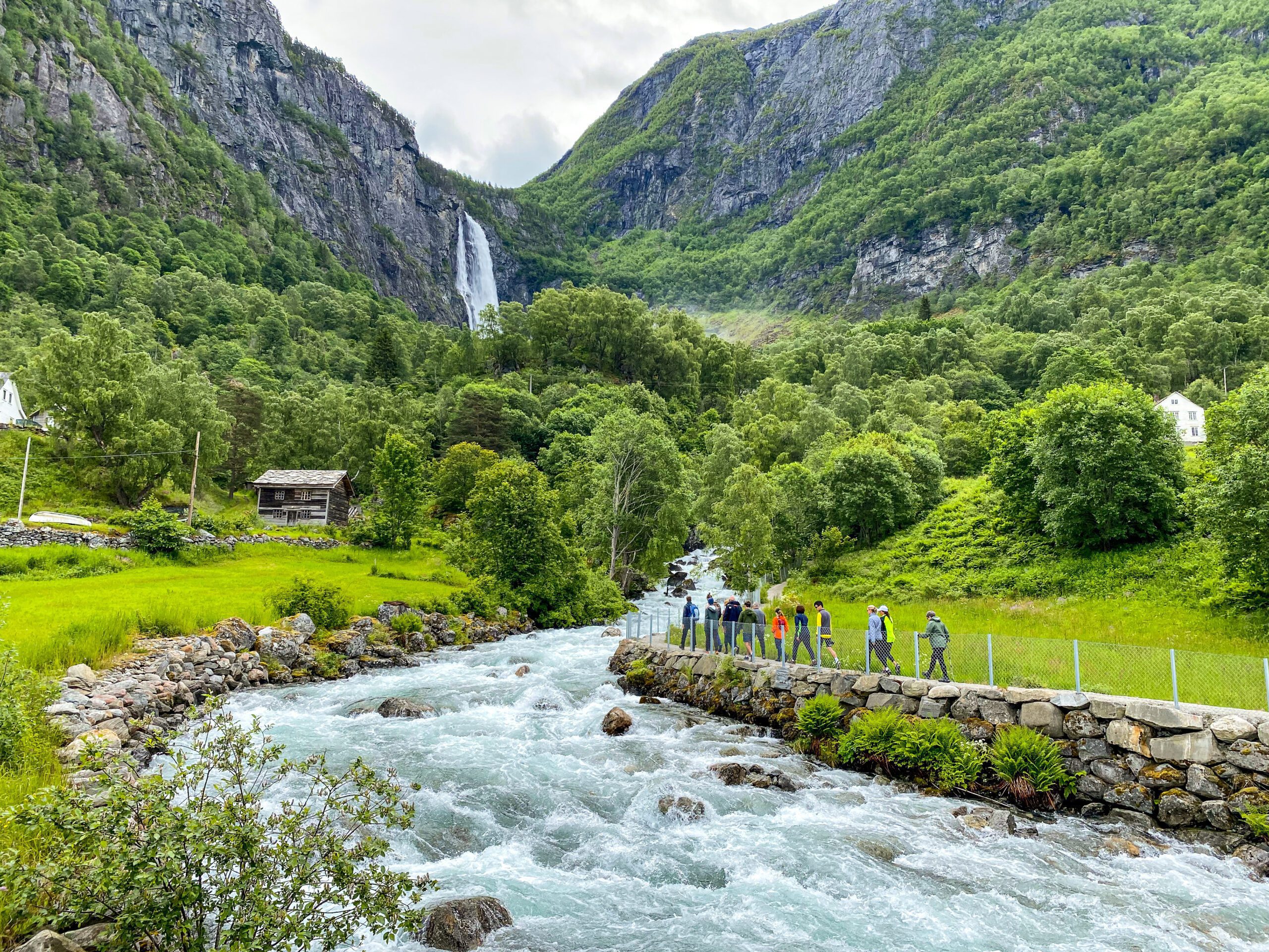 A group hiking in Norway