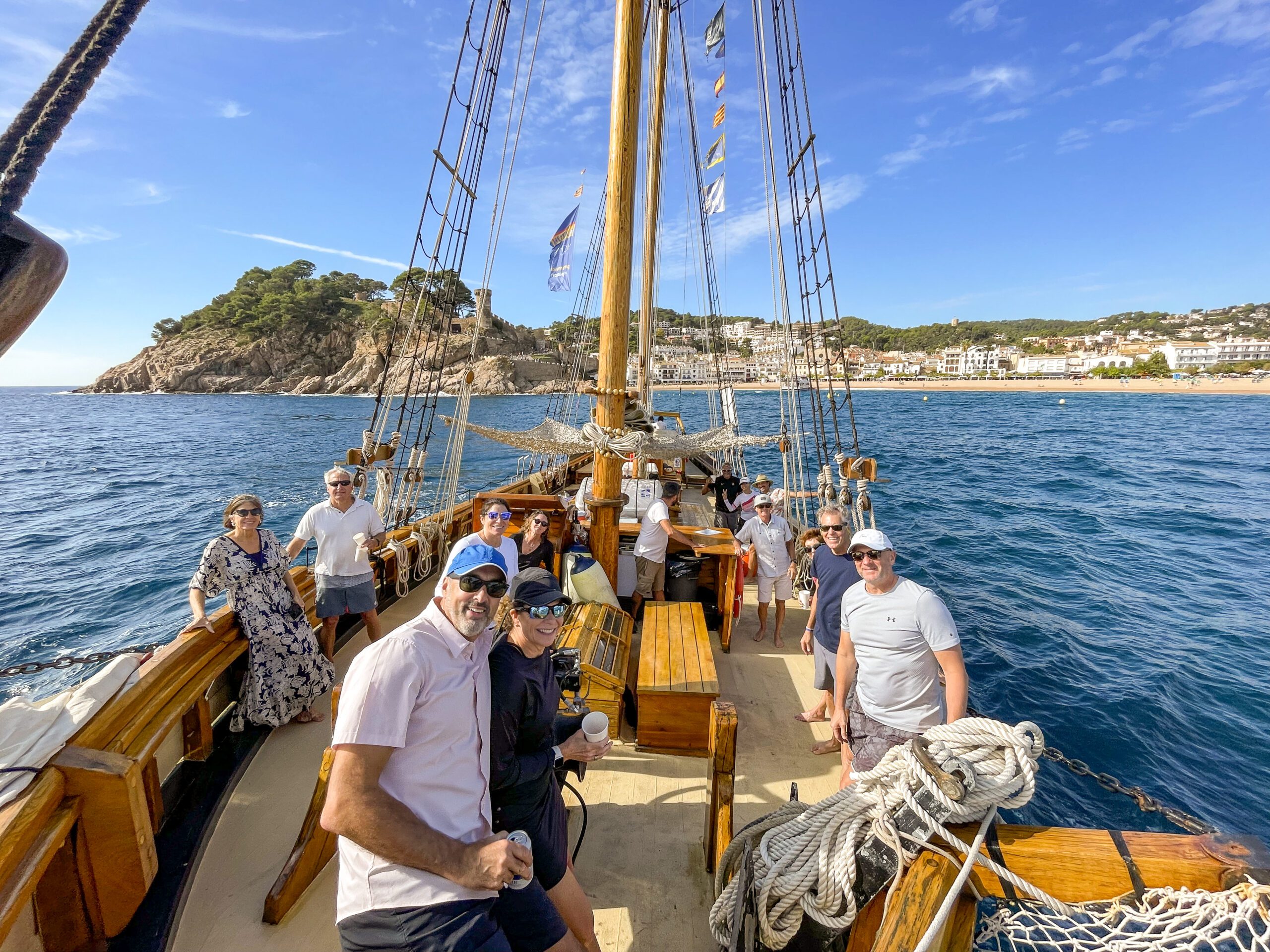 A group boat ride in Costa Brava, Spain.