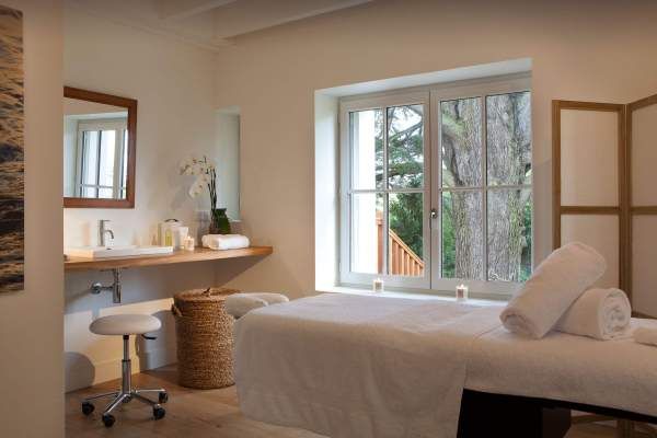 Massage table at the hotel spa