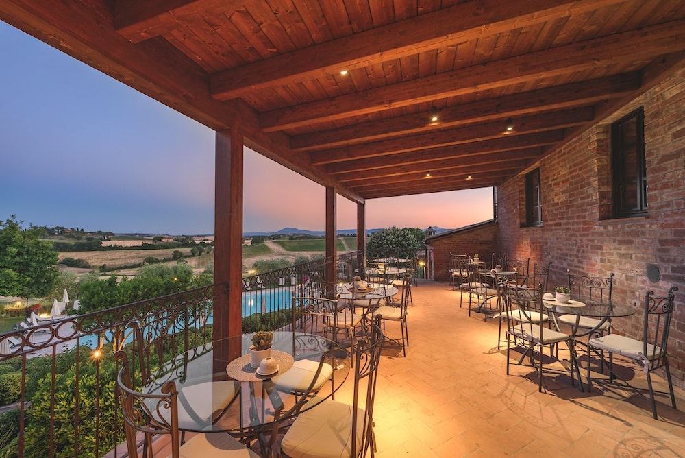 outdoor terrace at the Borgo Tre Rose