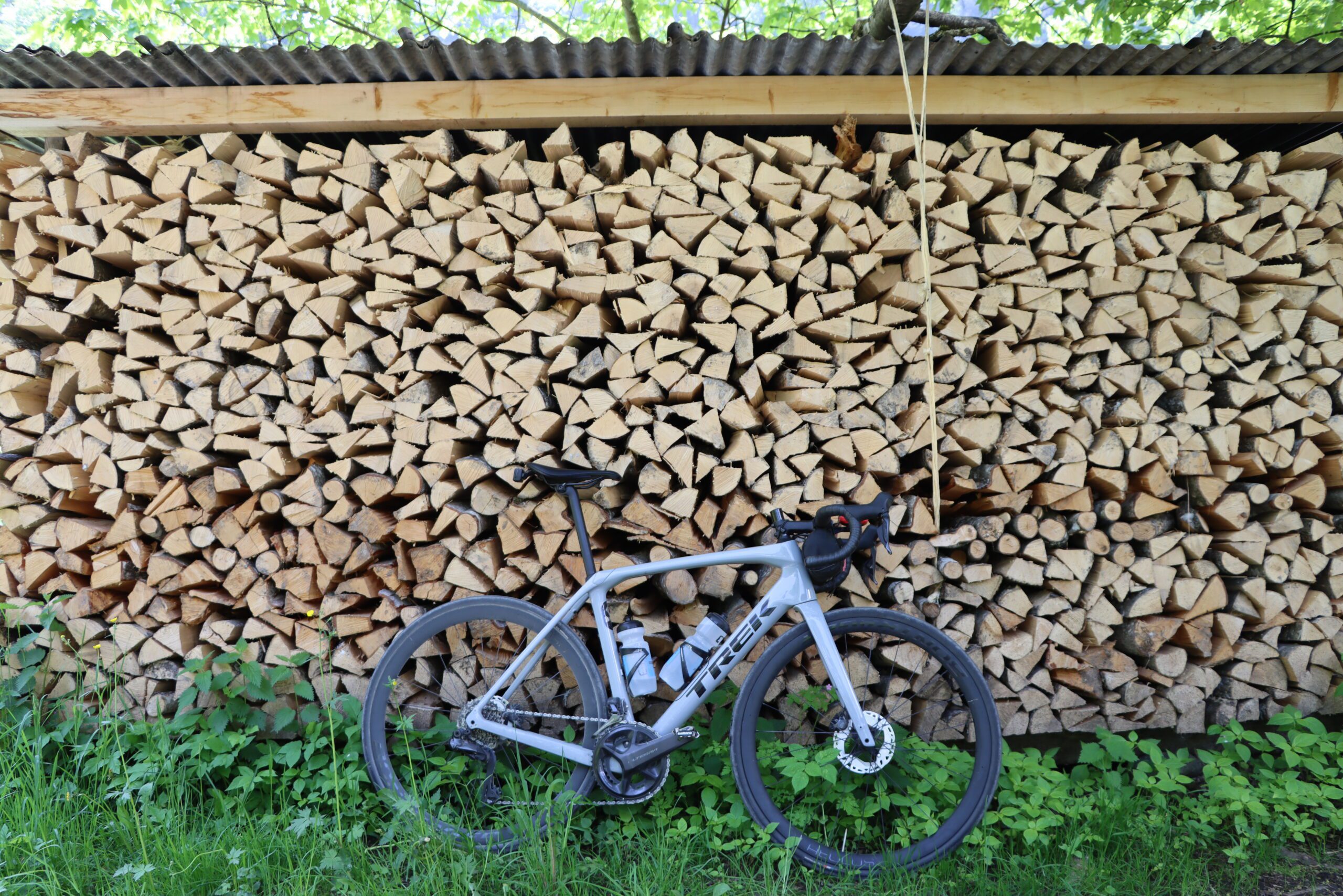 Bike with a pile of wood