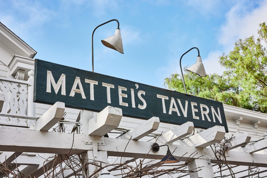 Mattei's Tavern sign