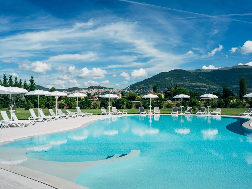 pool side view at the Valle di Assisi Resort and Spa