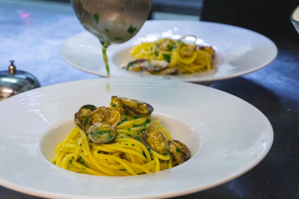 Pasta dish at the Hotel Athena