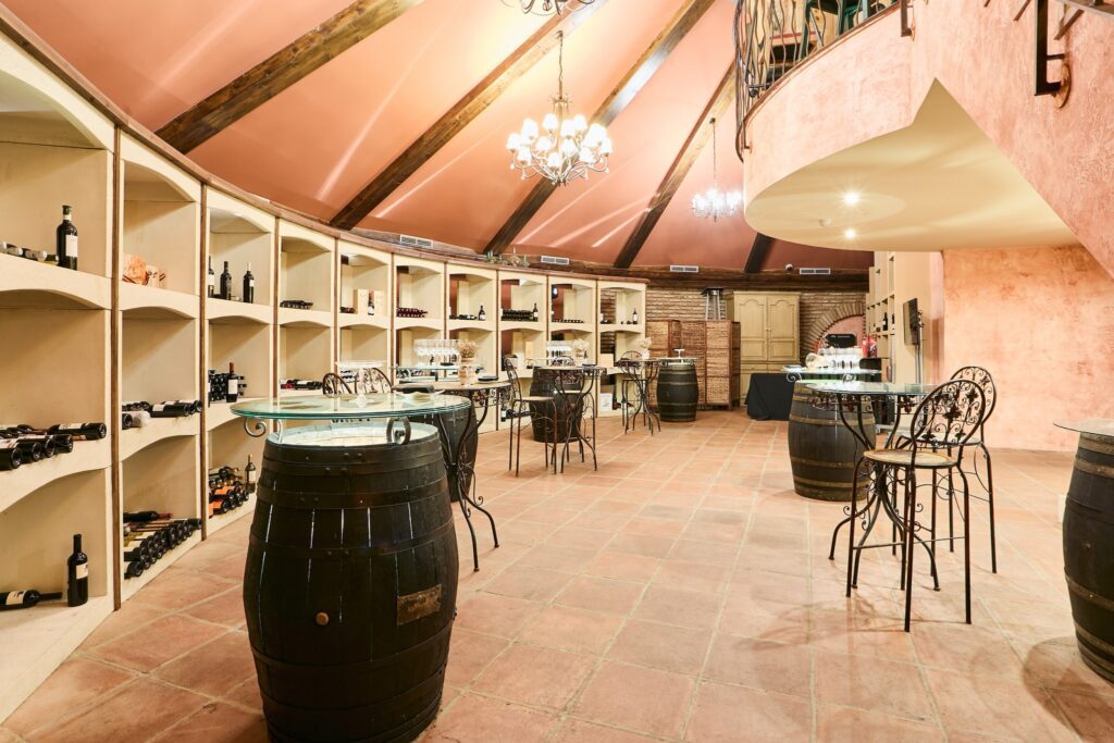 Wine cellar at Hotel Silken Villa Laguardia