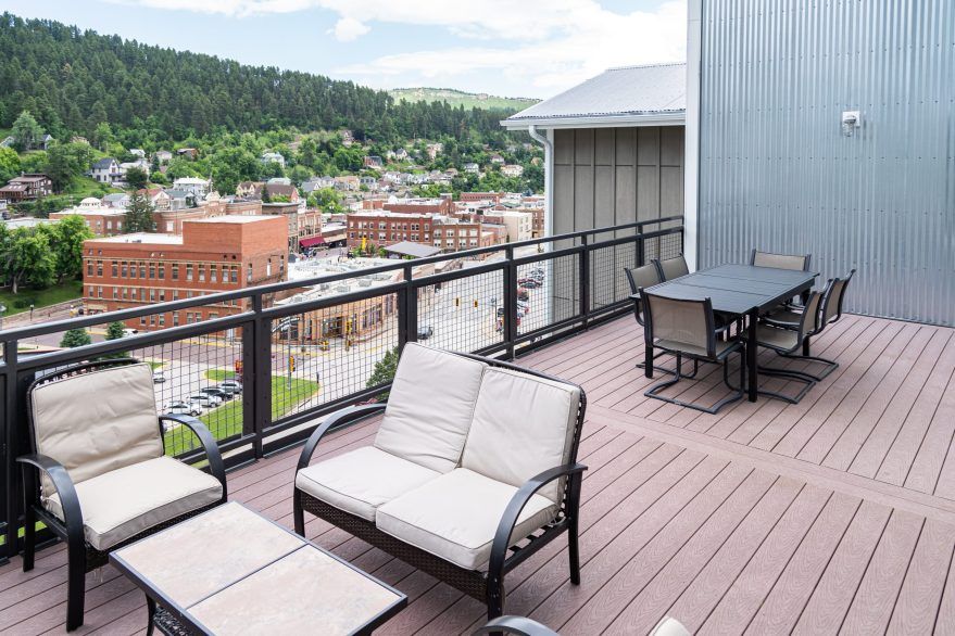 Patio overlooking town of Deadwood