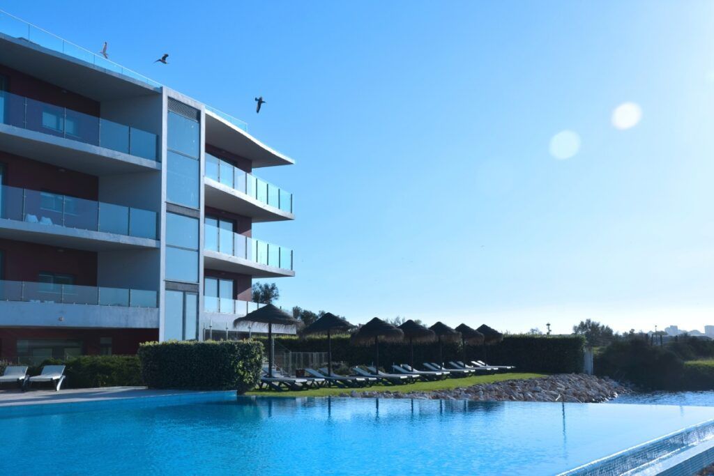 Infinity pool and terrace at Agua Hotel and Spa Resort