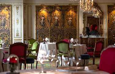Ornate dining area at the Hotel Le Negresco
