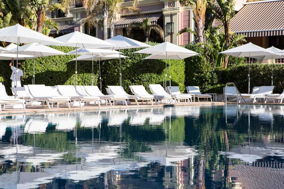 Pool and patio at the Royal Riviera hotel