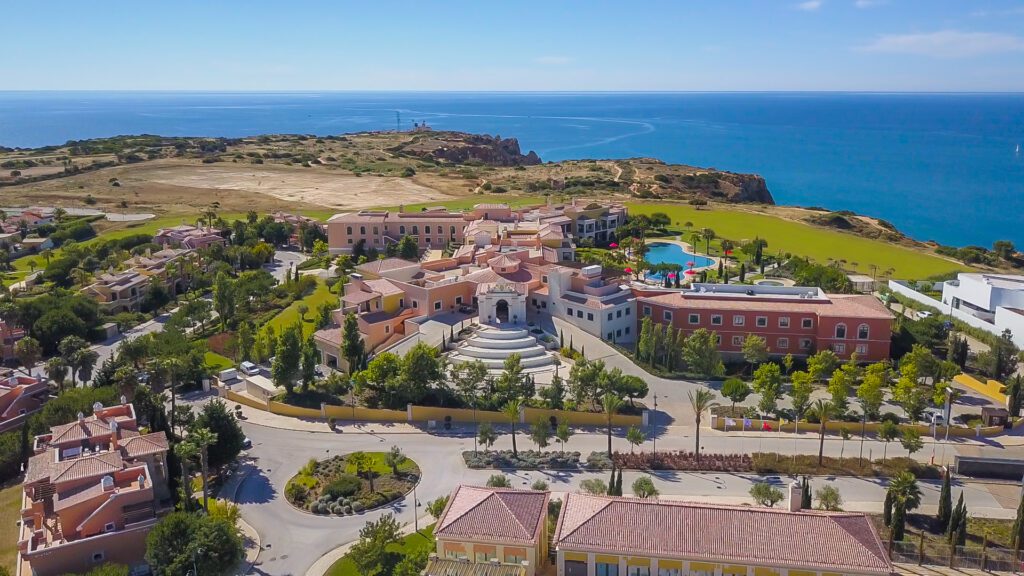 Aerial view of the hotel in Algarve Portugal
