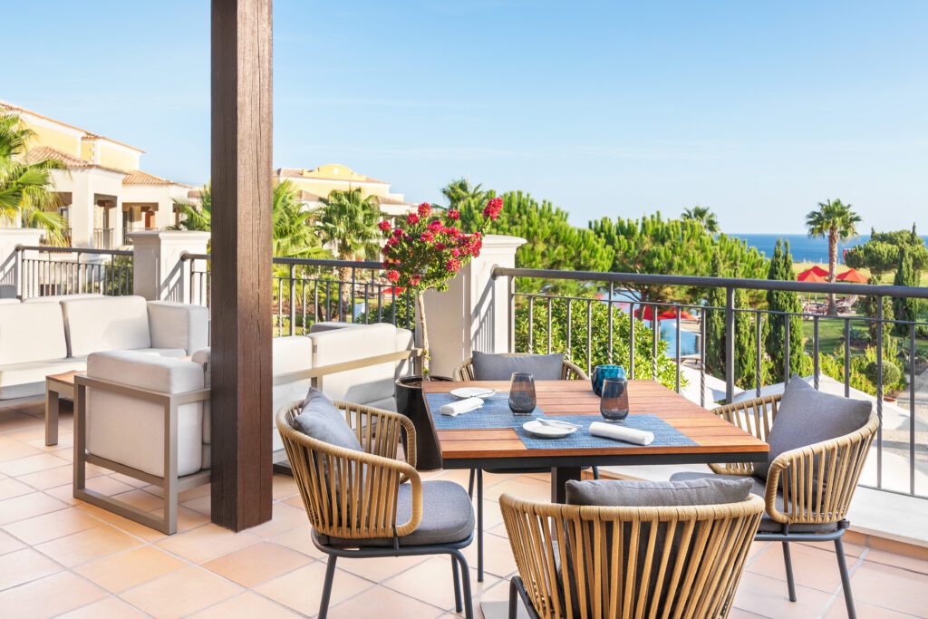 terrace at the hotel in Algarve Portugal