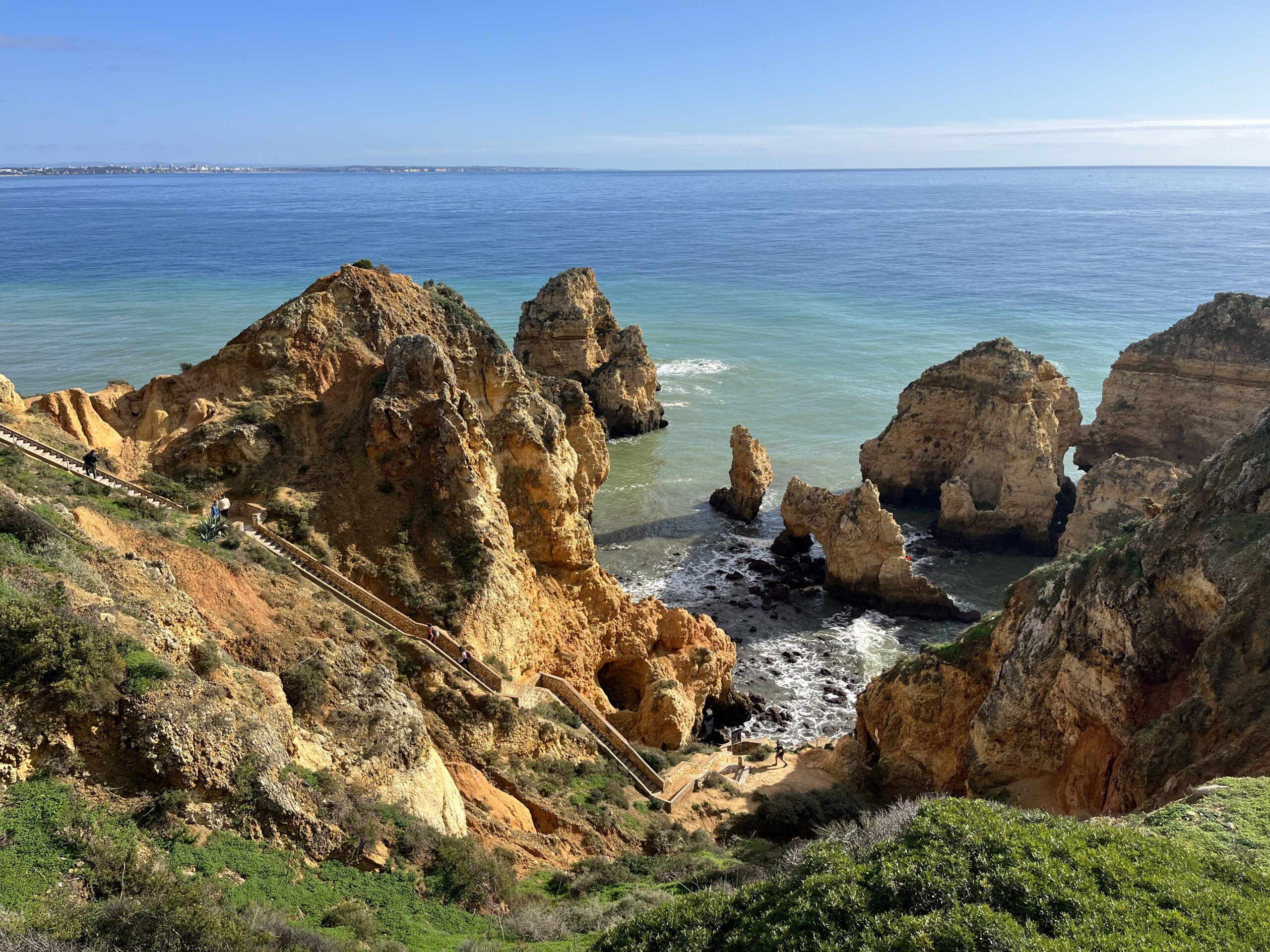 The south coast of Portugal, with the Mediterranean Sea and orange cliffs