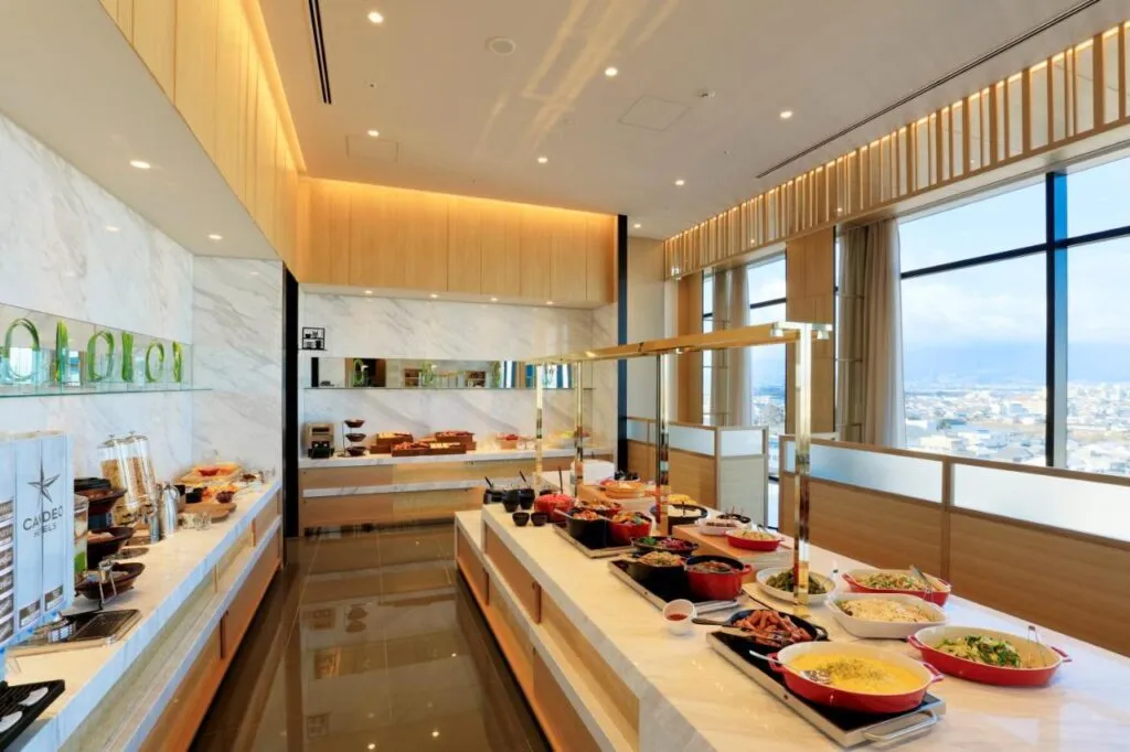 Breakfast buffet at Candeo Nara Kashihara hotel.