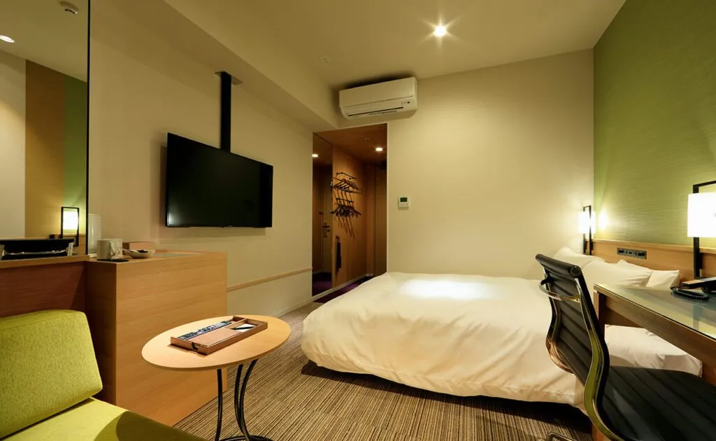 Double bedroom at Candeo Nara Kashihara hotel.