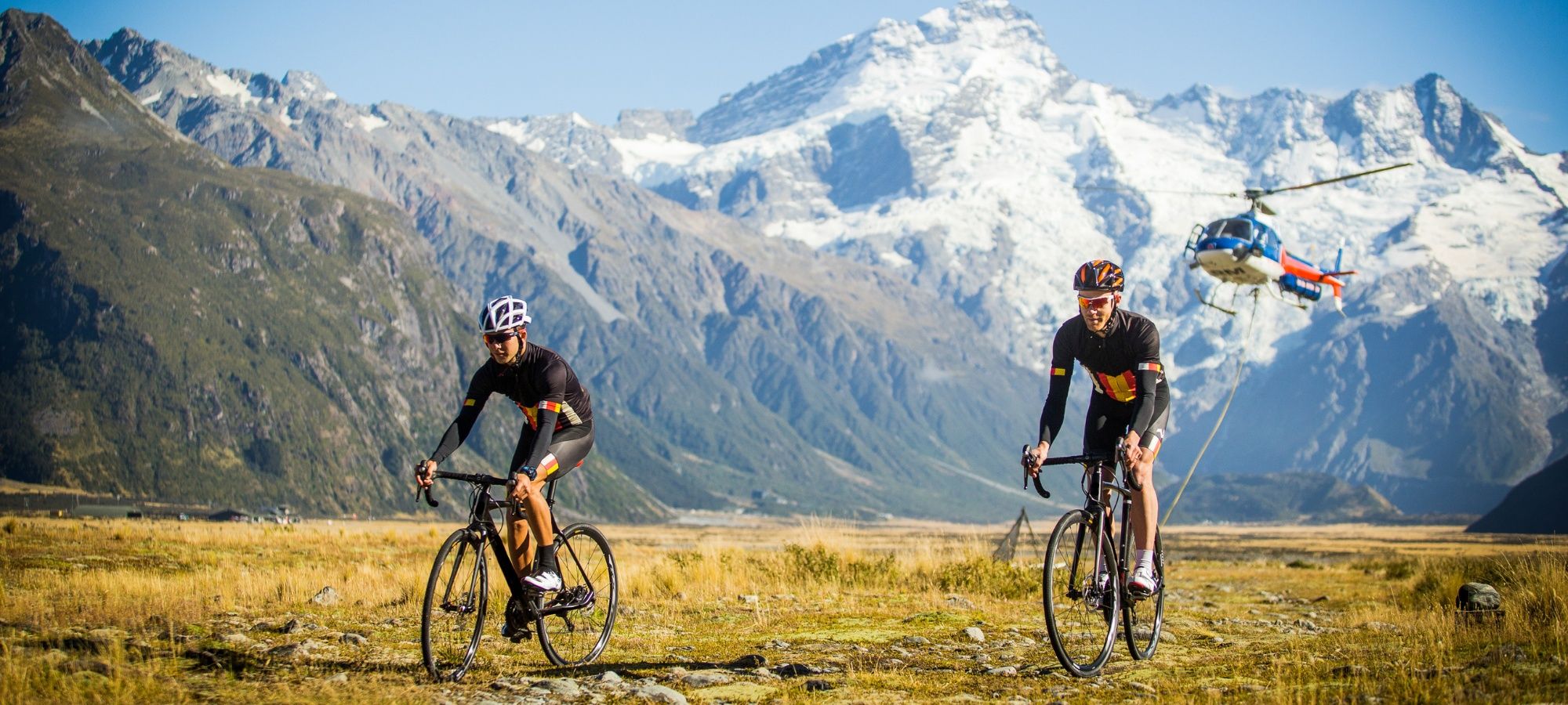 Helibike adventure over the Tasman River to Lake Pukaki