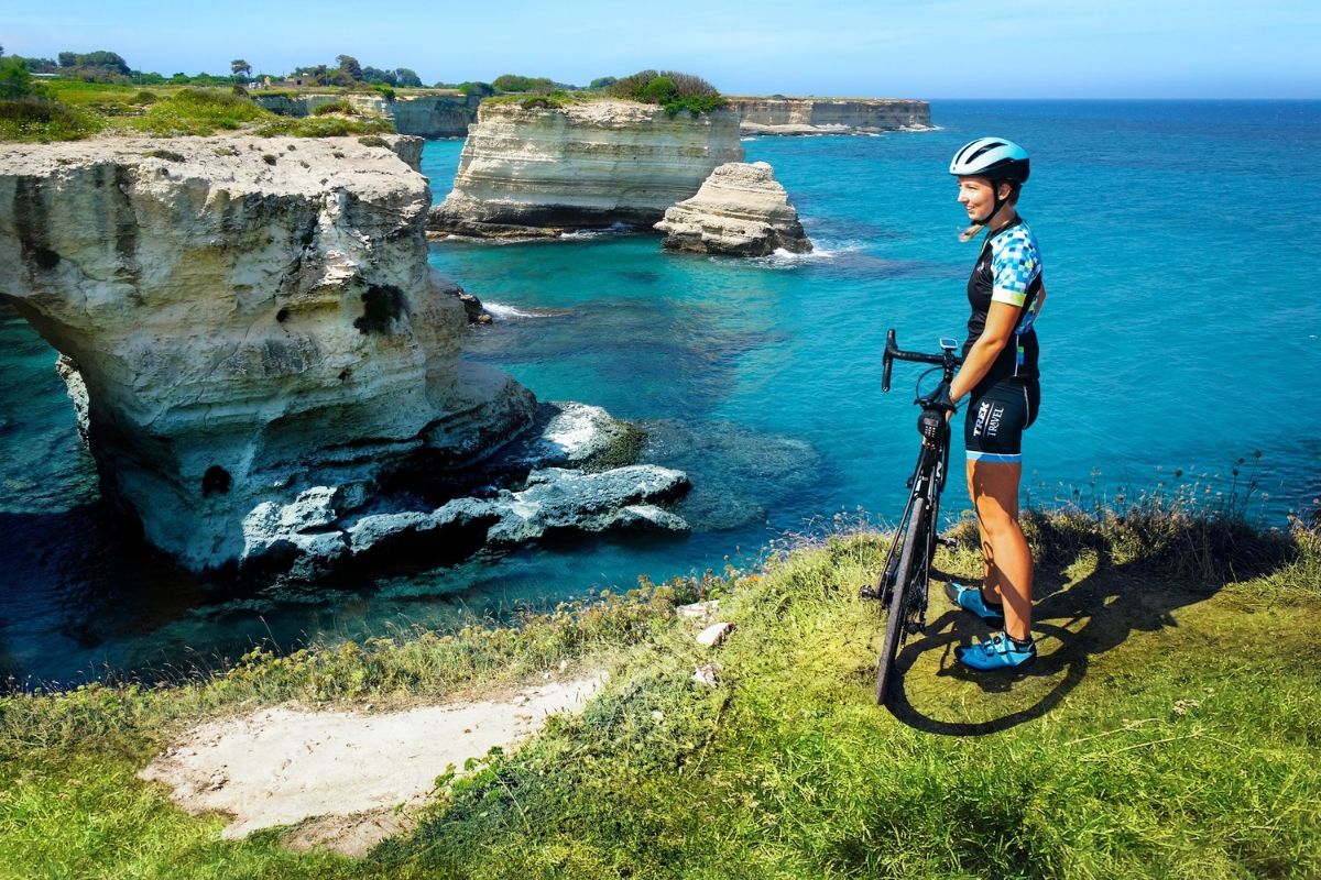 Turquoise waters and limestone cliffs of Torre Sant'Andrea