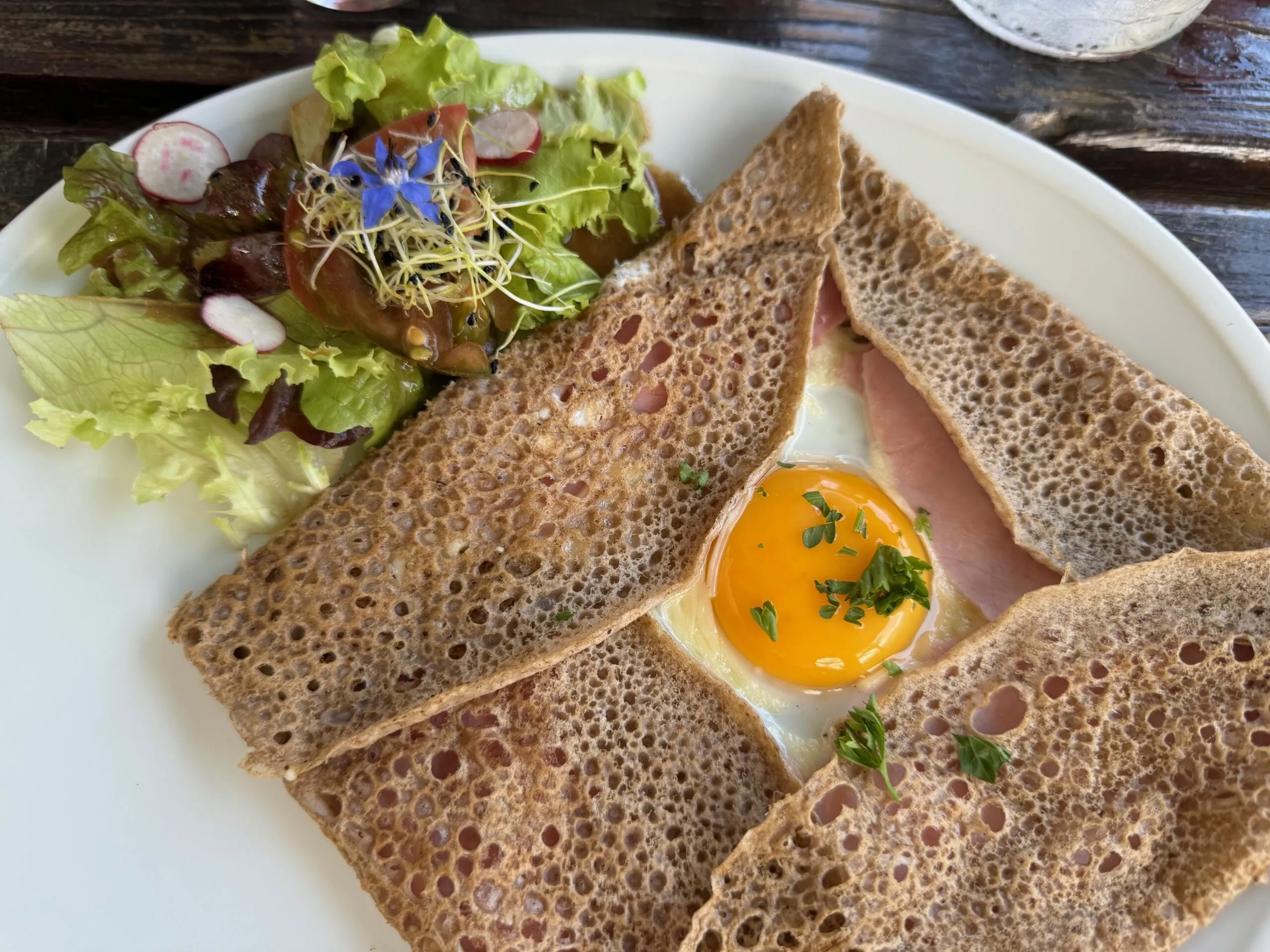 Lunch at a mountain crêperie