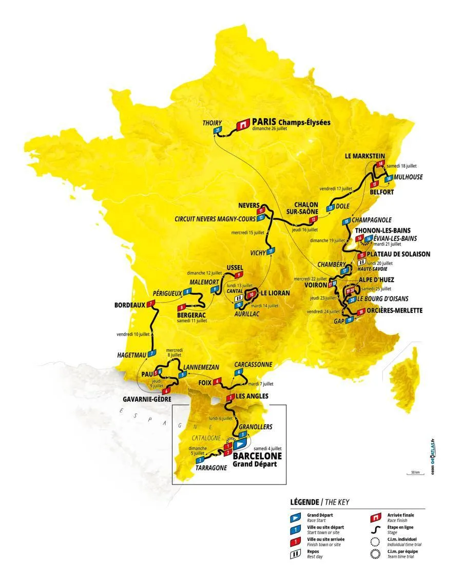 The 2026 Tour de France route