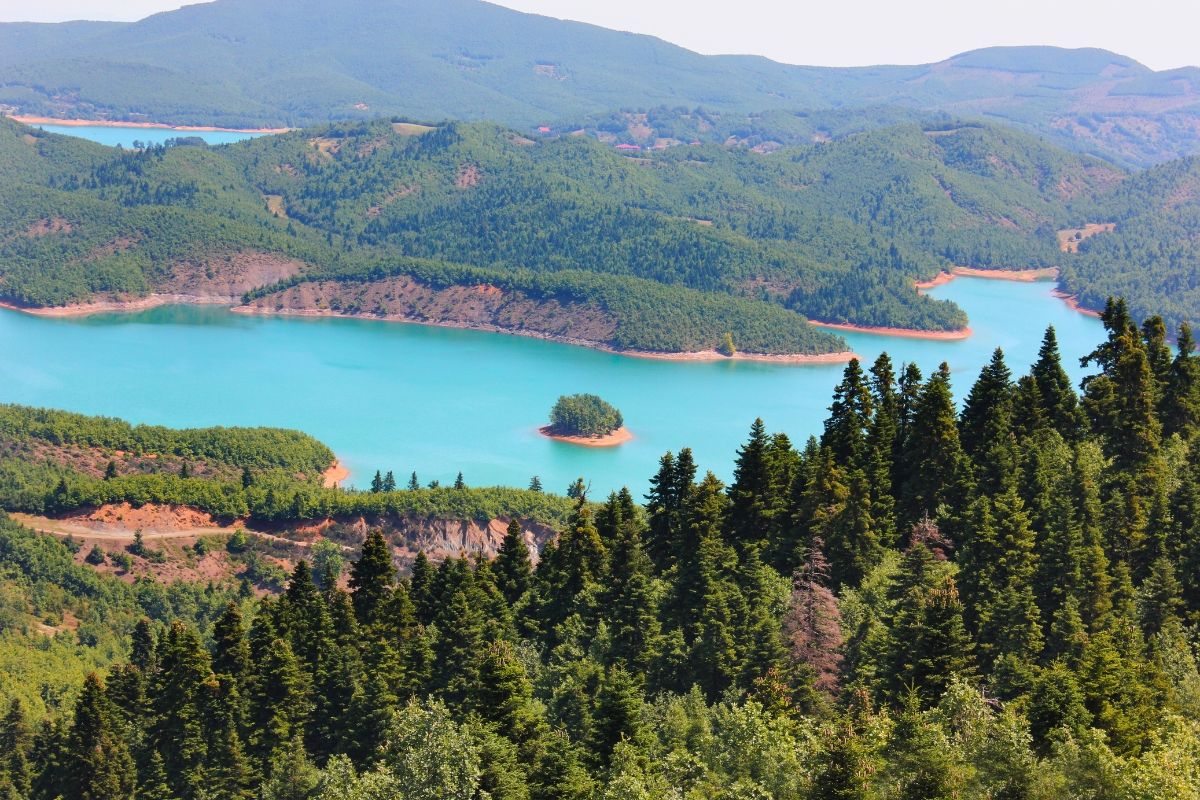 The far shore of Lake Plastira